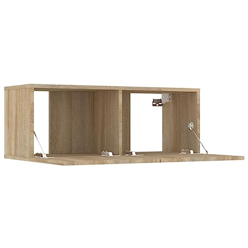 Genérico Wenjingqi Muebles de TV 2 uds Madera ingeniería Roble Sonoma 80x30x30 cm, Marrón 804538