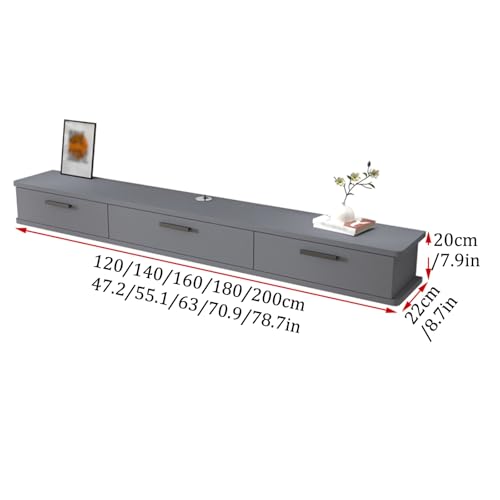Genérico Estante Flotante para TV, Soporte de Pared para TV Largo con Puerta abatible, Mesa de TV para Sala de Estar en casa con Almacenamiento, Consola de TV Flotante montada en la Pared, gabinete d
