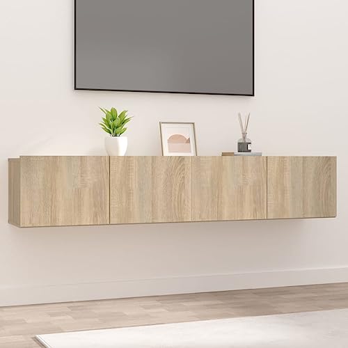 Genérico Wenjingqi Muebles de TV 2 uds Madera ingeniería Roble Sonoma 80x30x30 cm, Marrón 804538