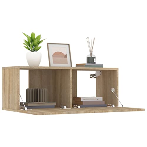 Genérico Wenjingqi Muebles de TV 2 uds Madera ingeniería Roble Sonoma 80x30x30 cm, Marrón 804538