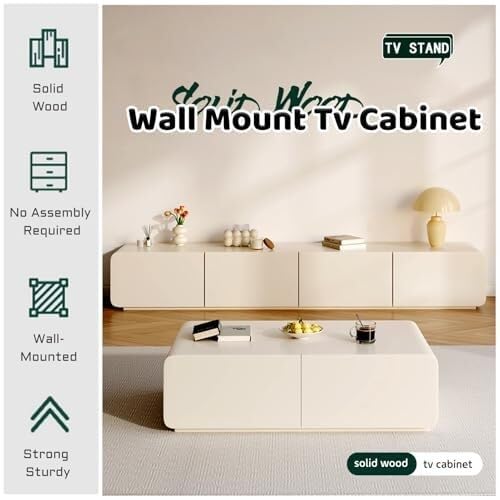 Genérico Moderno Mueble de TV de pie con cajones y Organizador de Cables, Consola Multimedia para Sala de Estar y Dormitorio, Elegante Mesa de TV (220 x 40 x 35 cm)