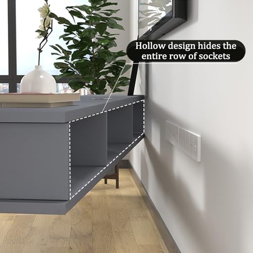 Genérico Estante Flotante para TV, Soporte de Pared para TV Largo con Puerta abatible, Mesa de TV para Sala de Estar en casa con Almacenamiento, Consola de TV Flotante montada en la Pared, gabinete d