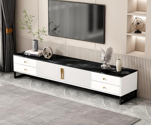 Mueble de TV Moderno para televisores de 55/65", Centro de Entretenimiento con Mueble de Almacenamiento, Mesa Consola para TV, Mueble Multimedia para Sala de Estar, Dormitorio y Oficina, C,