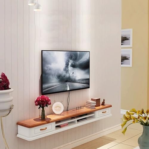Genérico Soporte de Entretenimiento Mueble de TV para Sala de Estar Estante de Audio/Video, con Mesa de Consola de Medios de Almacenamiento, Soporte de TV Flotante montado en la Pared, gabinete de TV