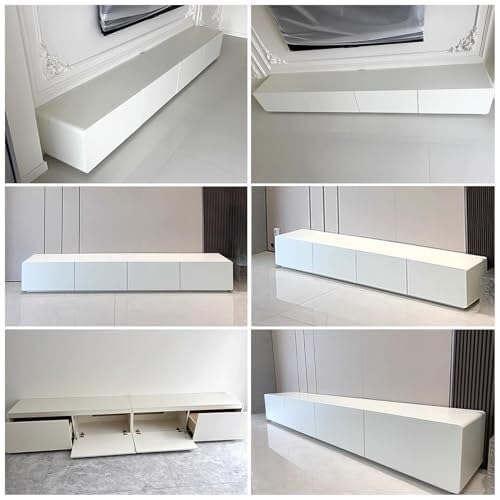 Genérico Moderno Mueble de TV de pie con cajones y Organizador de Cables, Consola Multimedia para Sala de Estar y Dormitorio, Elegante Mesa de TV (220 x 40 x 35 cm)