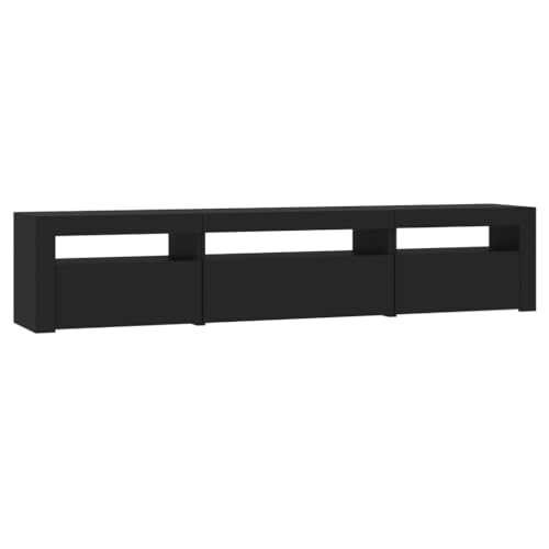 Genérico Wenjingqi Mueble de TV con Luces LED Negro 195x35x40 cm, Negro 3152739