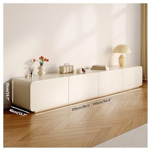 Genérico Moderno Mueble de TV de pie con cajones y Organizador de Cables, Consola Multimedia para Sala de Estar y Dormitorio, Elegante Mesa de TV (220 x 40 x 35 cm)