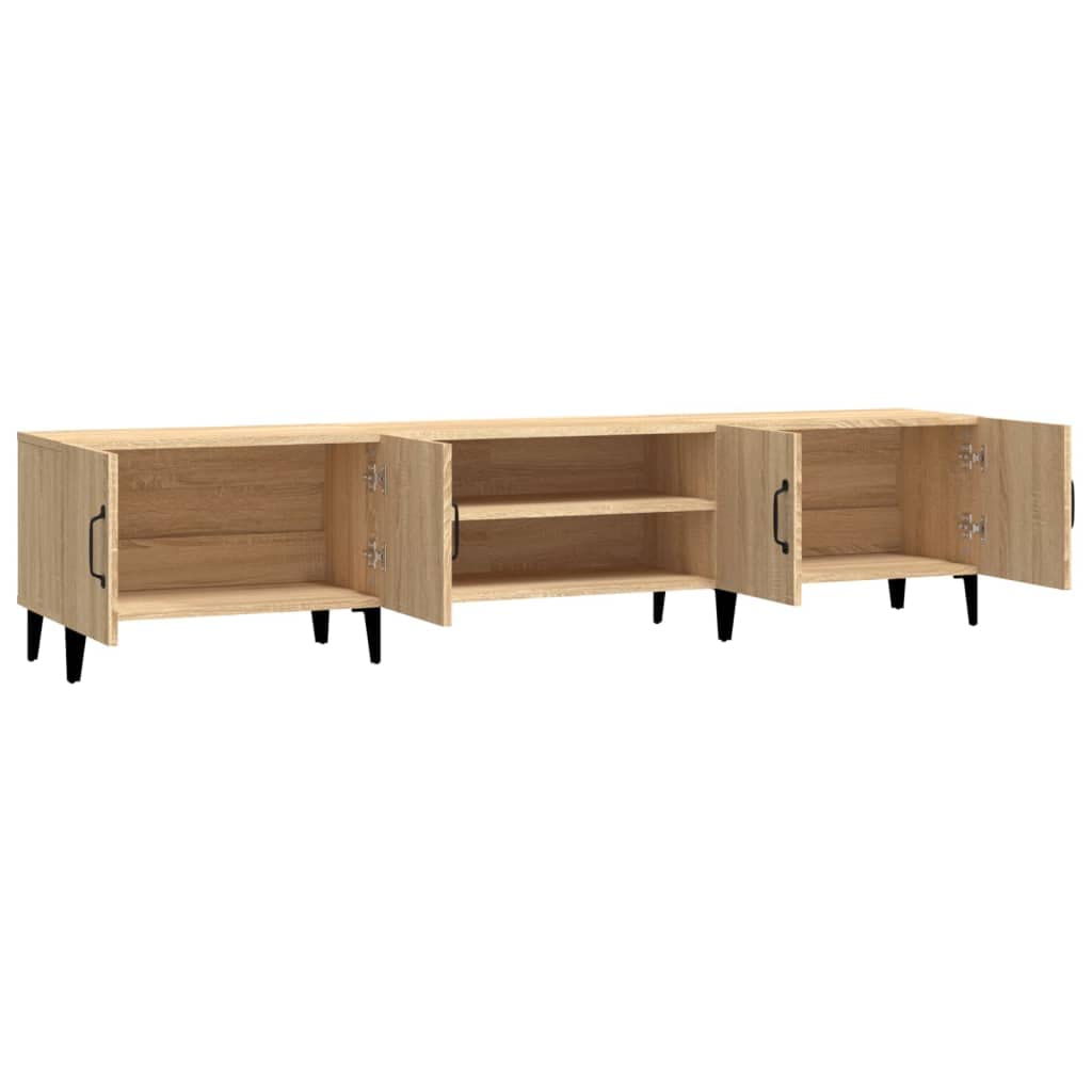 QZZCED Mueble para TV Madera contrachapada Roble Sonoma 180x31,5x40 cm Armario de TV Soporte para TV Mueble Multimedia Gabinete de TV Adecuado para salón, Dormitorio, Oficina
