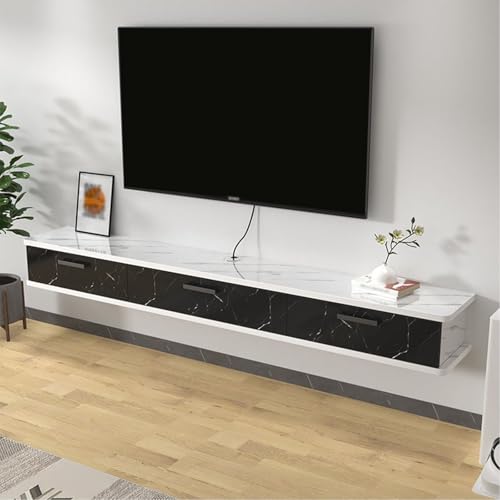 Genérico Estante Flotante para TV, Soporte de Pared para TV Largo con Puerta abatible, Mesa de TV para Sala de Estar en casa con Almacenamiento, Consola de TV Flotante montada en la Pared, gabinete d