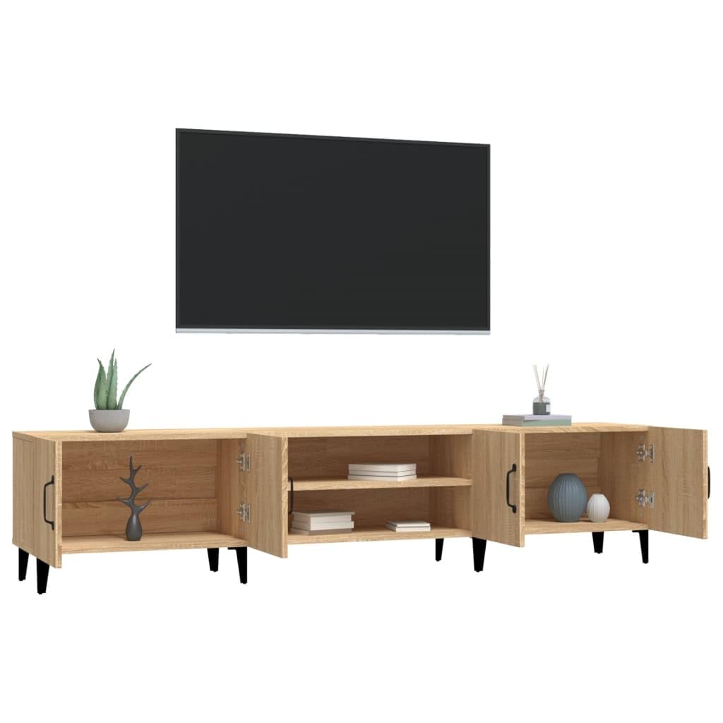QZZCED Mueble para TV Madera contrachapada Roble Sonoma 180x31,5x40 cm Armario de TV Soporte para TV Mueble Multimedia Gabinete de TV Adecuado para salón, Dormitorio, Oficina