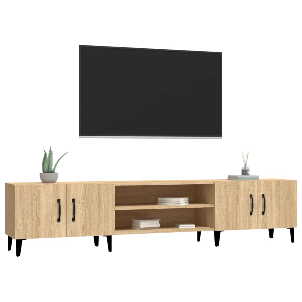 QZZCED Mueble para TV Madera contrachapada Roble Sonoma 180x31,5x40 cm Armario de TV Soporte para TV Mueble Multimedia Gabinete de TV Adecuado para salón, Dormitorio, Oficina