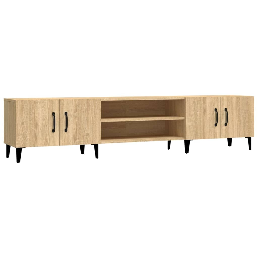 QZZCED Mueble para TV Madera contrachapada Roble Sonoma 180x31,5x40 cm Armario de TV Soporte para TV Mueble Multimedia Gabinete de TV Adecuado para salón, Dormitorio, Oficina