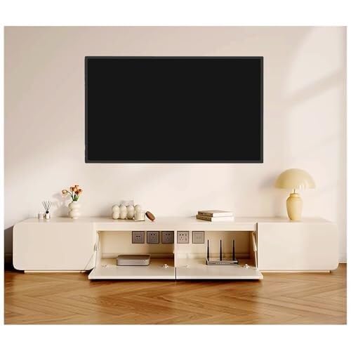 Genérico Moderno Mueble de TV de pie con cajones y Organizador de Cables, Consola Multimedia para Sala de Estar y Dormitorio, Elegante Mesa de TV (220 x 40 x 35 cm)