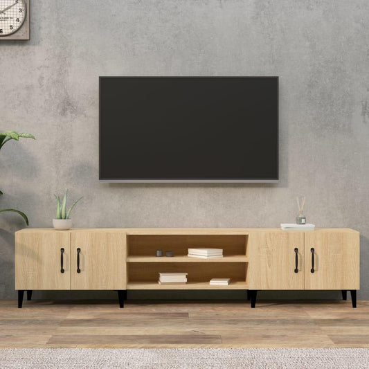 QZZCED Mueble para TV Madera contrachapada Roble Sonoma 180x31,5x40 cm Armario de TV Soporte para TV Mueble Multimedia Gabinete de TV Adecuado para salón, Dormitorio, Oficina